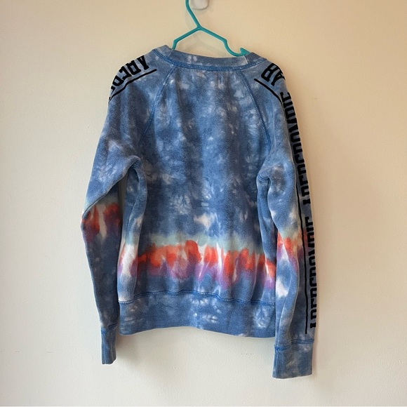 Abercrombie Kids Tie Dye Crewneck Sweatshirt Size 7/8 Blue Logo Pullover Cozy - Picture 12 of 12